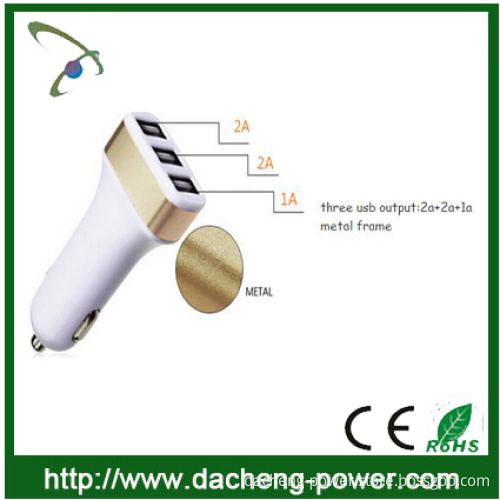 Newly design 3 port usb car charger 5.2A usb car charger 3 port for Phone Ipad